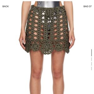 Gold & Green Ganni Mini Skirt with beads (brand new, worn once)